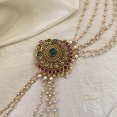 AD Stone Bun Billai with Maatil -Bridal Jada Billai -Pearl Maatil -G10920
